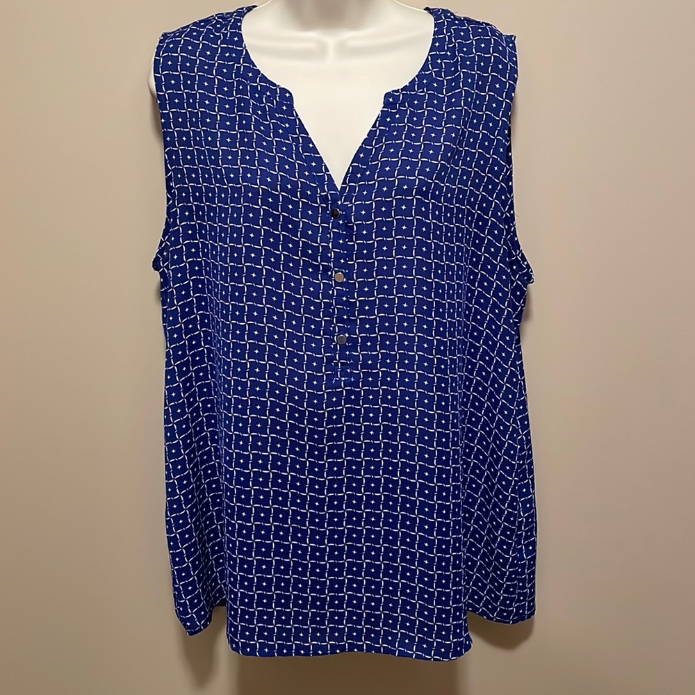Royal blue sleeveless blouse